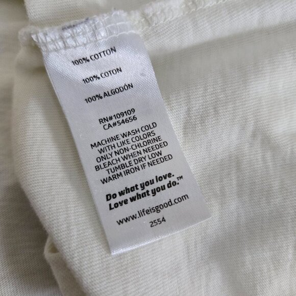 Life is Good Off White PEACE Holiday Long Sleeve Tee Shirt M - Picture 9 of 9